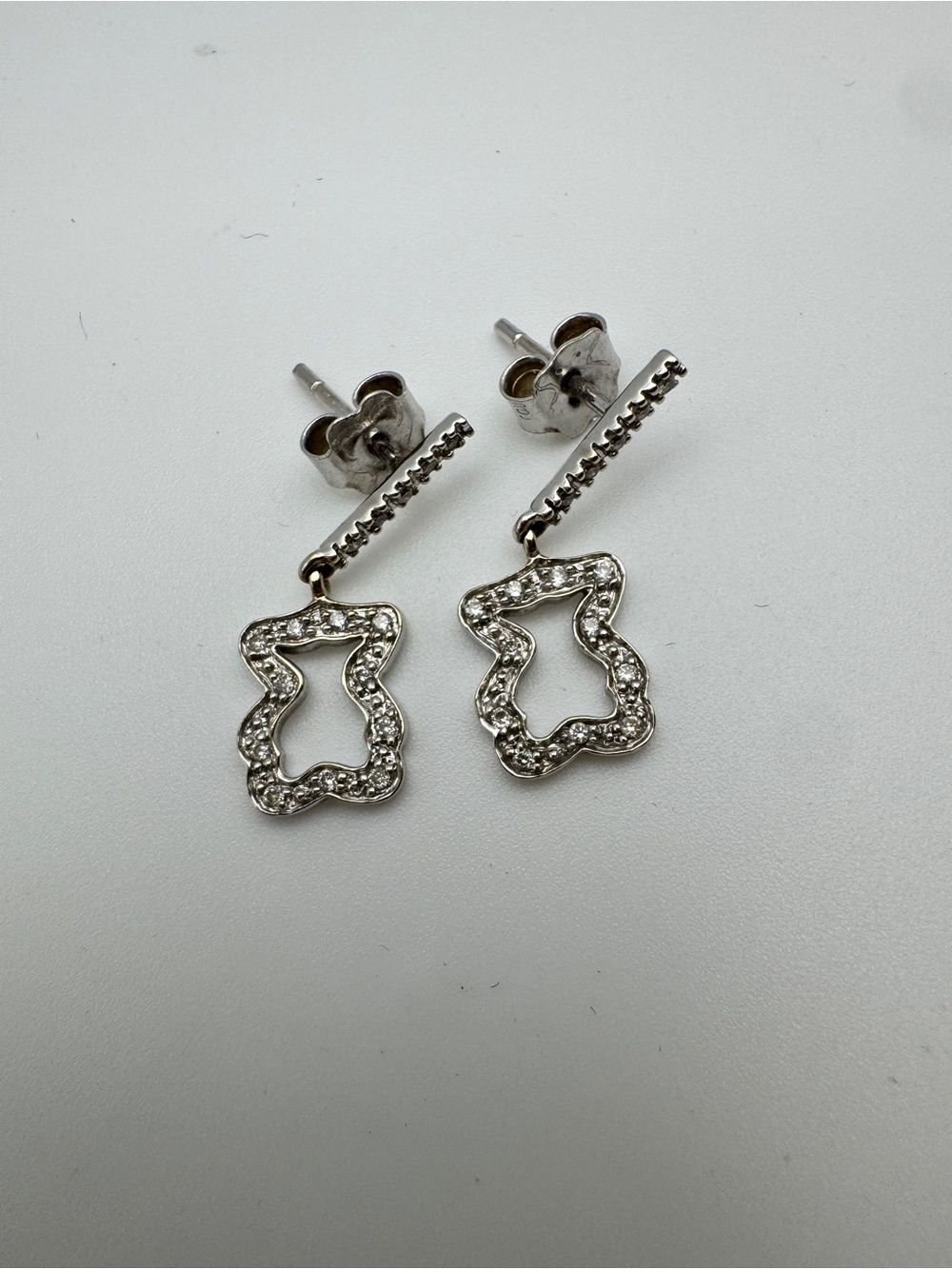 Tous 18k White Gold Diamond Earrings